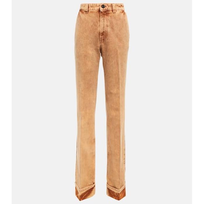 Прямые джинсы с низкой посадкой из мрамора цвет: Коричневый