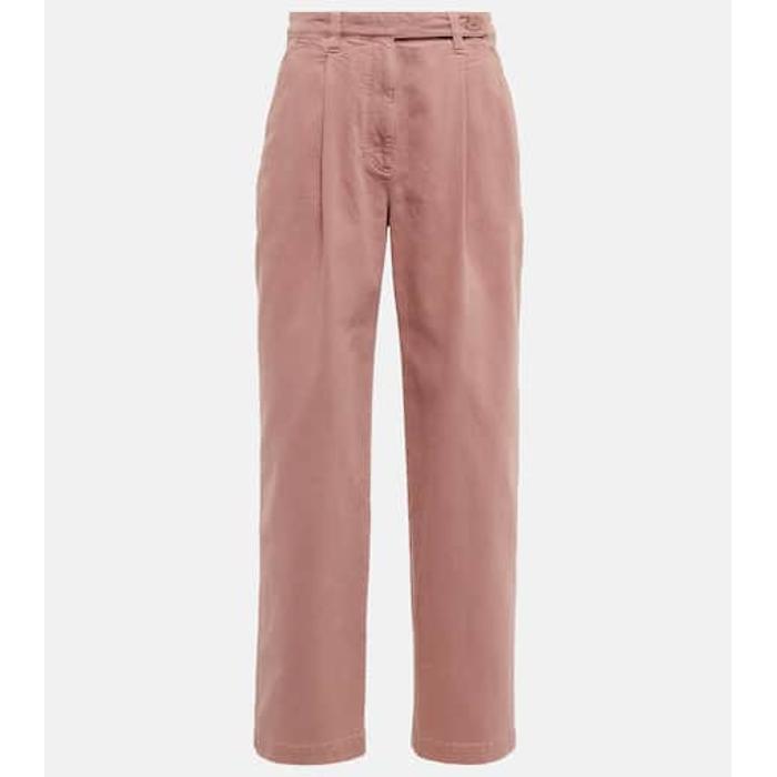 Прямые джинсы с высокой посадкой цвет: Розовый