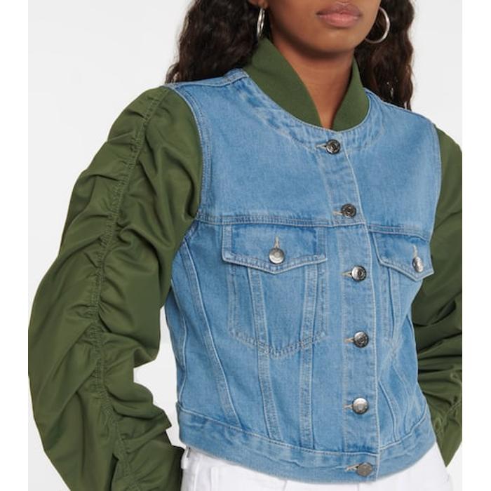 Куртка-бомбер Emelia с джинсовыми вставками цвет: Синий