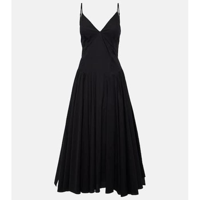 Платье миди из хлопчатобумажного поплина Solene цвет: Чёрный