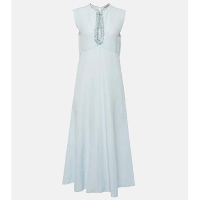 Летнее круизное платье миди с украшениями цвет: Синий