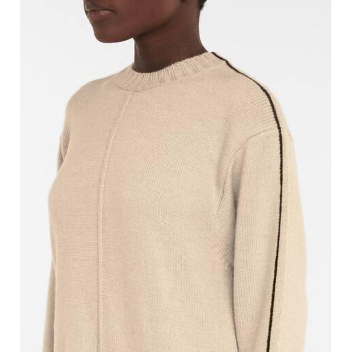 Асимметричный свитер из натуральной шерсти цвет: Бежевый
