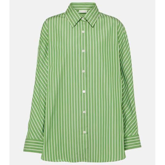 Рубашка из хлопкового поплина в полоску цвет: Зелёный