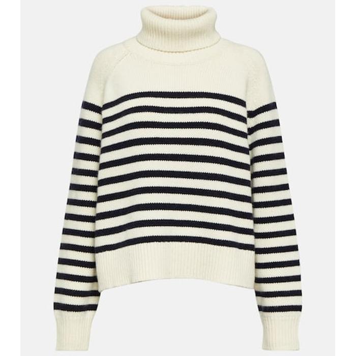 Шерстяной и кашемировый свитер в полоску от Гидеона цвет: Белый