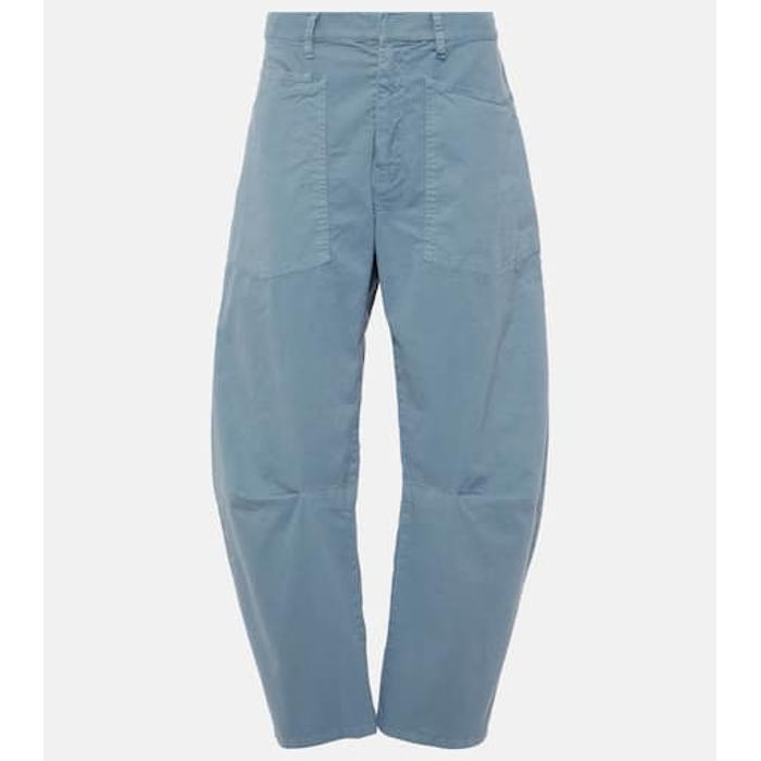 Хлопчатобумажные брюки-бочкообразки Shon цвет: Синий