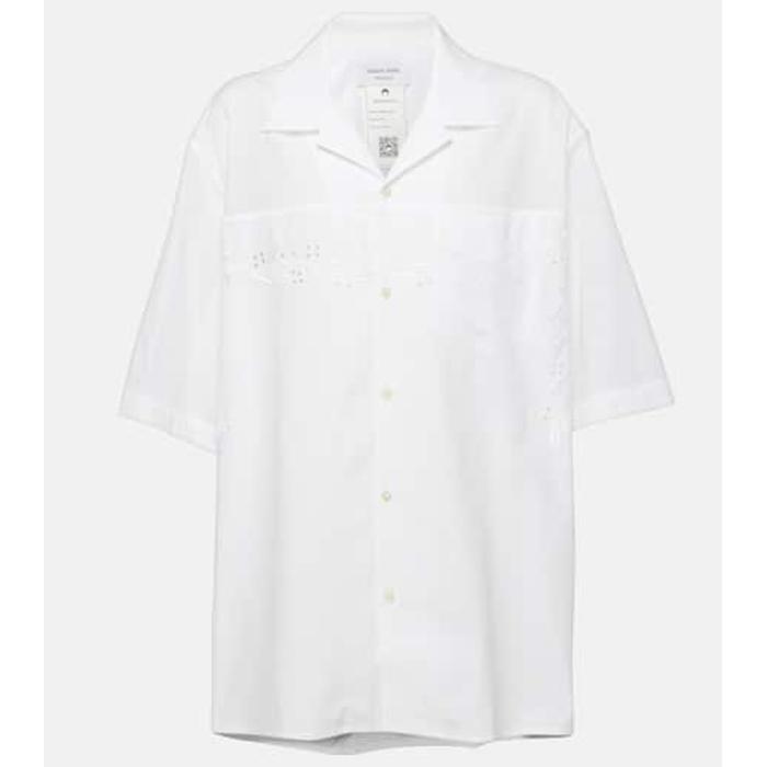 Регенерированная домашняя хлопчатобумажная рубашка для боулинга цвет: Белый
