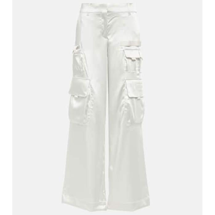 Атласные брюки-карго цвет: Белый