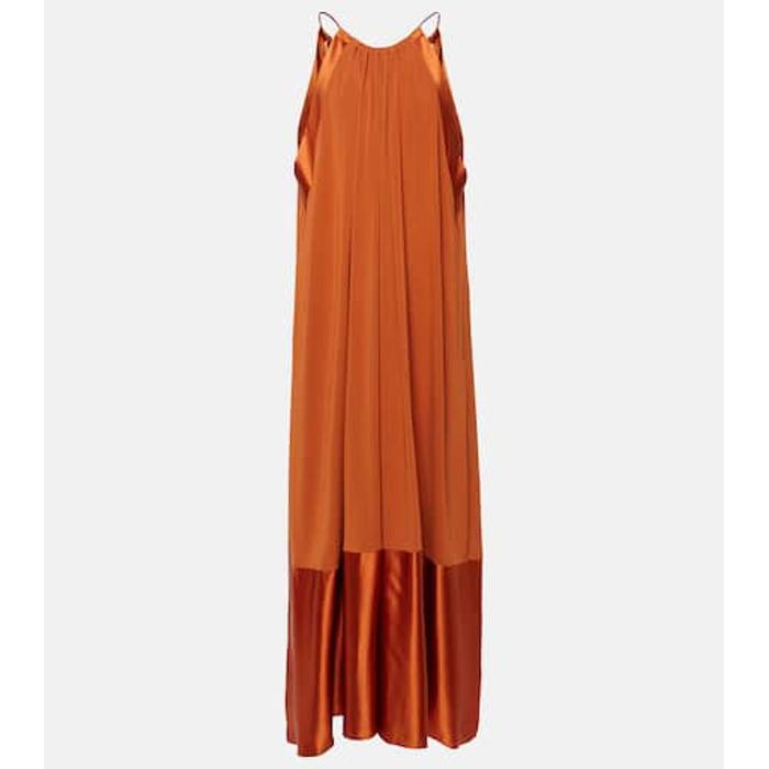 Платье макси из джерси и атласа Samaria цвет: Оранжевый