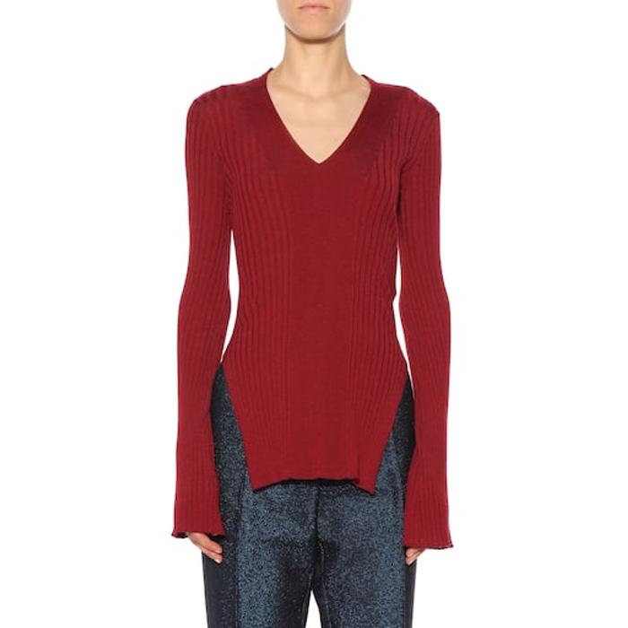Шерстяной и шелковый свитер цвет: Красный