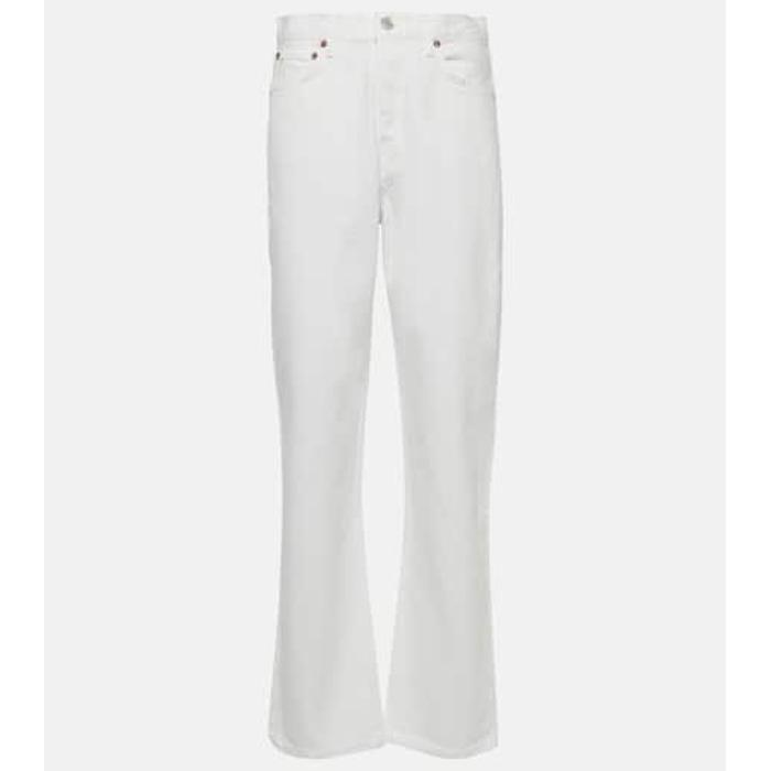 Прямые джинсы с узкой талией 90-х годов цвет: Белый