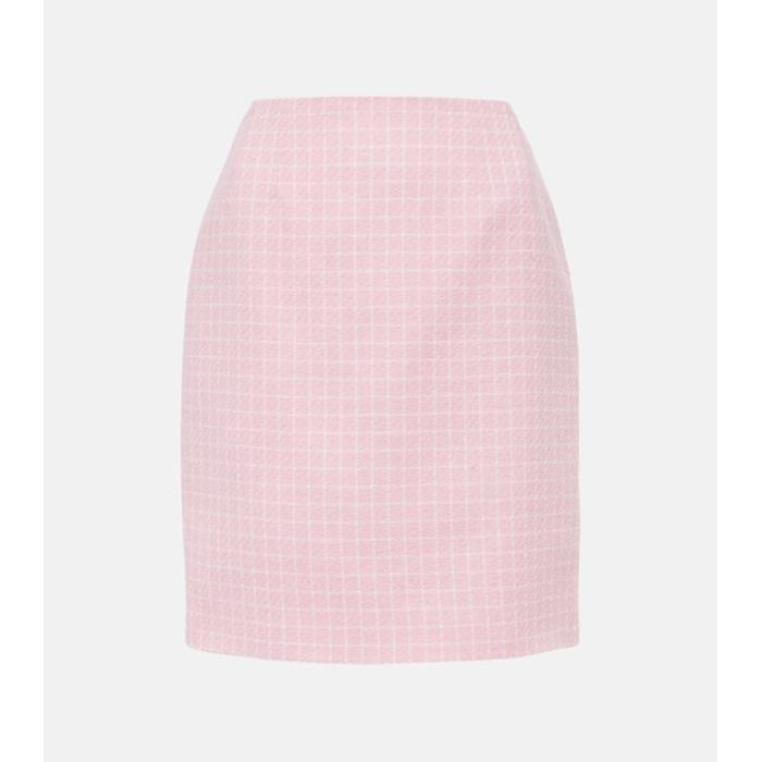 Клетчатая твидовая юбка-карандаш цвет: Розовый