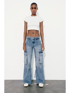 джинсы-карго trf со средней посадкой