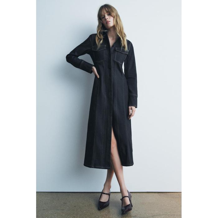 ДЛИННОЕ ДЖИНСОВОЕ ПЛАТЬЕ ИЗ КОЛЛЕКЦИИ ZW COLLECTION