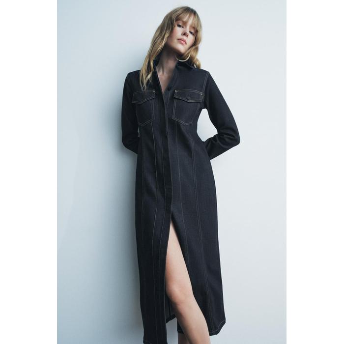 ДЛИННОЕ ДЖИНСОВОЕ ПЛАТЬЕ ИЗ КОЛЛЕКЦИИ ZW COLLECTION