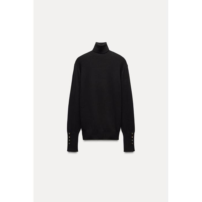 Zara black turtleneck sweater on sale