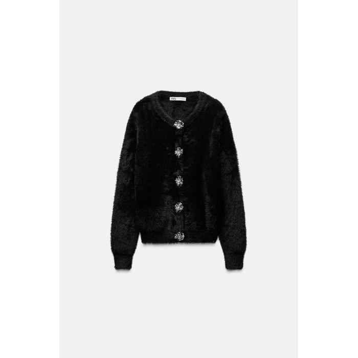 zara fur cardigan