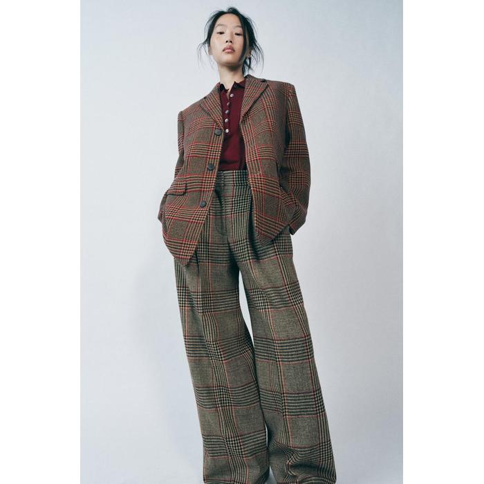 БЛЕЙЗЕР ИЗ ПОЛУШЕРСТЯНОЙ ТКАНИ В КЛЕТКУ ИЗ КОЛЛЕКЦИИ ZW COLLECTION