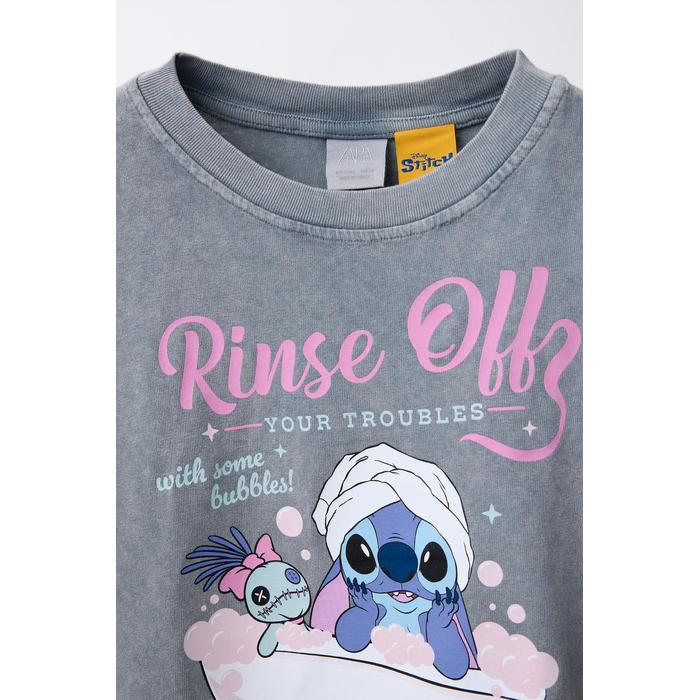 DISNEY ФУТБОЛКА С ЭФФЕКТОМ СТИРКИ LILO &amp; STITCH ©