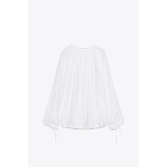 РУБАШКА С КРУГЛЫМ ВЫРЕЗОМ И ГАЛСТУКОМ ИЗ КОЛЛЕКЦИИ ZW COLLECTION