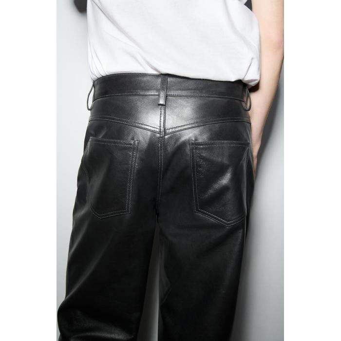 БРЮКИ ПРЯМОГО КРОЯ ИЗ 100% КОЖИ ЛИМИТИРОВАННОЙ СЕРИИ ZW COLLECTION