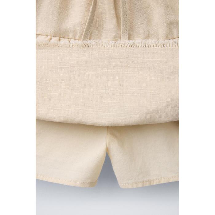 БЕРМУДЫ SKORT ИЗ ЛЬНЯНОЙ СМЕСИ С ОБОРКАМИ