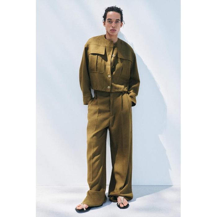 БРЮКИ ИЗ ЛЬНЯНОЙ СМЕСИ С ШТОПКОЙ ИЗ КОЛЛЕКЦИИ ZW COLLECTION