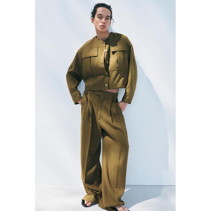 БРЮКИ ИЗ ЛЬНЯНОЙ СМЕСИ С ШТОПКОЙ ИЗ КОЛЛЕКЦИИ ZW COLLECTION