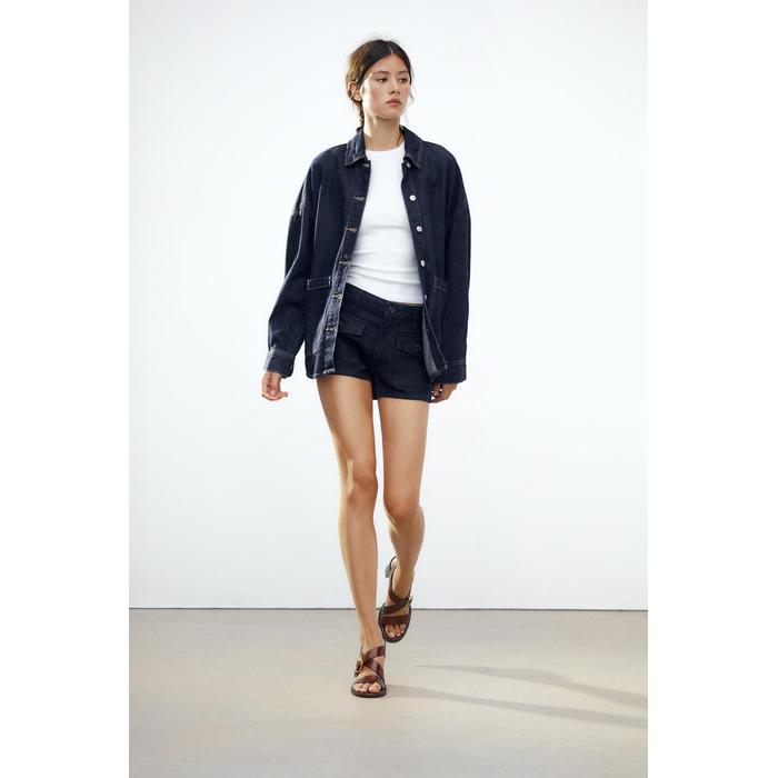 ДЖИНСОВАЯ ВЕРХНЯЯ РУБАШКА TRF OVERSIZE