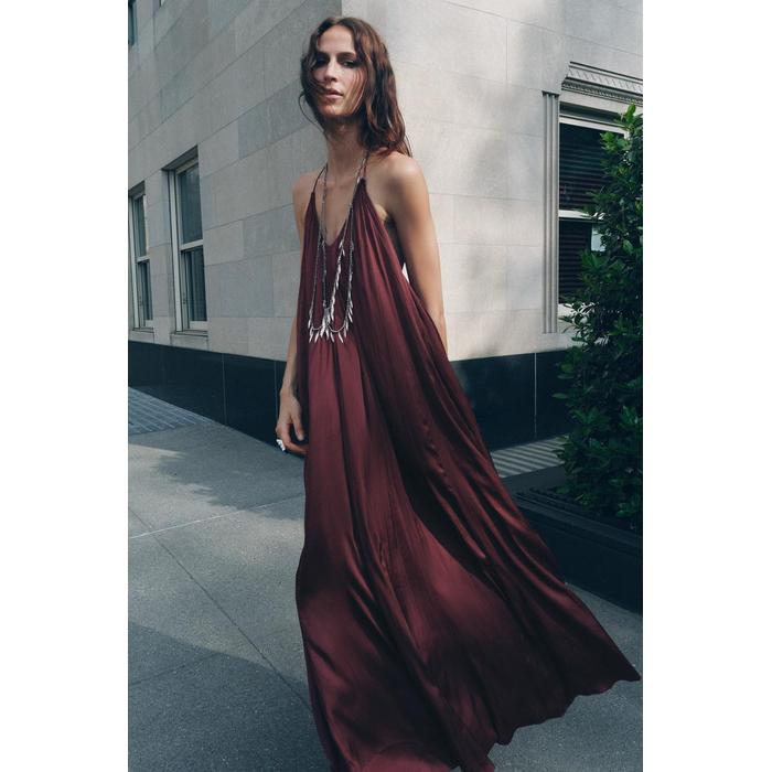 ДЛИННОЕ АТЛАСНОЕ ПЛАТЬЕ ИЗ КОЛЛЕКЦИИ ZW COLLECTION