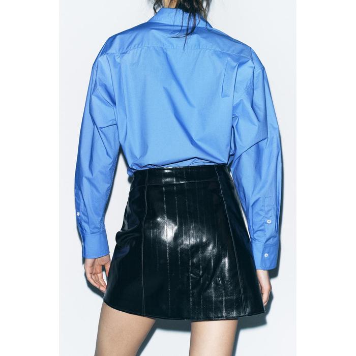 КОРОТКАЯ ЮБКА С ЭФФЕКТОМ КОЖИ ИЗ КОЛЛЕКЦИИ ZW COLLECTION
