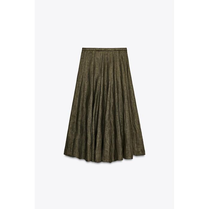 ЮБКА МИДИ ИЗ 100% ЛЬНА КОЛЛЕКЦИИ ZW COLLECTION