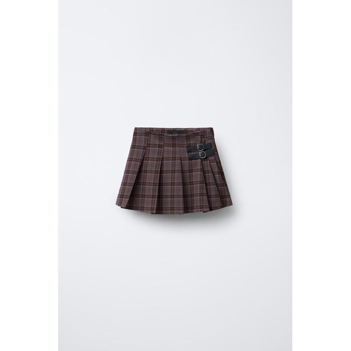 КЛЕТЧАТЫЕ БЕРМУДЫ SKORT С ПРЯЖКАМИ