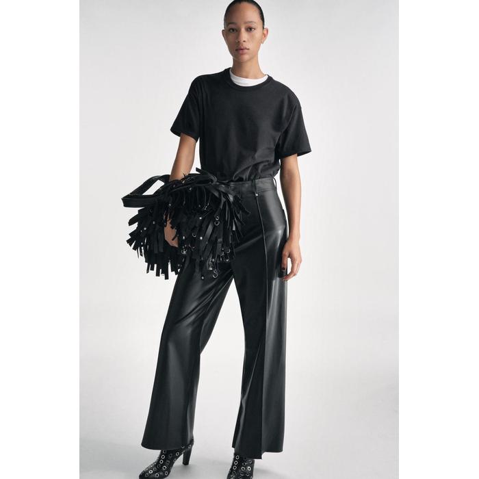 ШИРОКИЕ БРЮКИ С ЭФФЕКТОМ КОЖИ ИЗ КОЛЛЕКЦИИ ZW COLLECTION