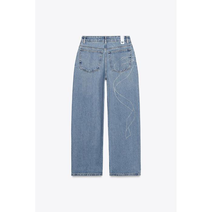 RELAXED ДЖИНСЫ OVERSIZE С ЗАВЫШЕННОЙ ТАЛИЕЙ И СТРАЗАМИ