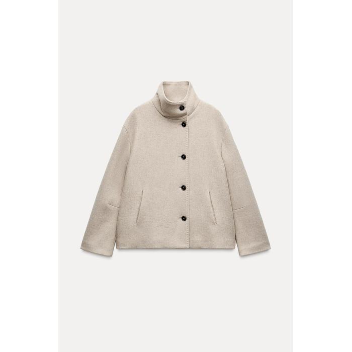 КОРОТКОЕ ПАЛЬТО ИЗ СМЕСИ ШЕРСТИ КОЛЛЕКЦИИ ZW COLLECTION