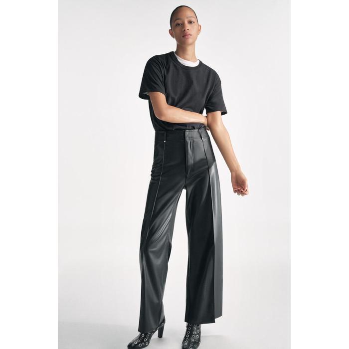 ШИРОКИЕ БРЮКИ С ЭФФЕКТОМ КОЖИ ИЗ КОЛЛЕКЦИИ ZW COLLECTION