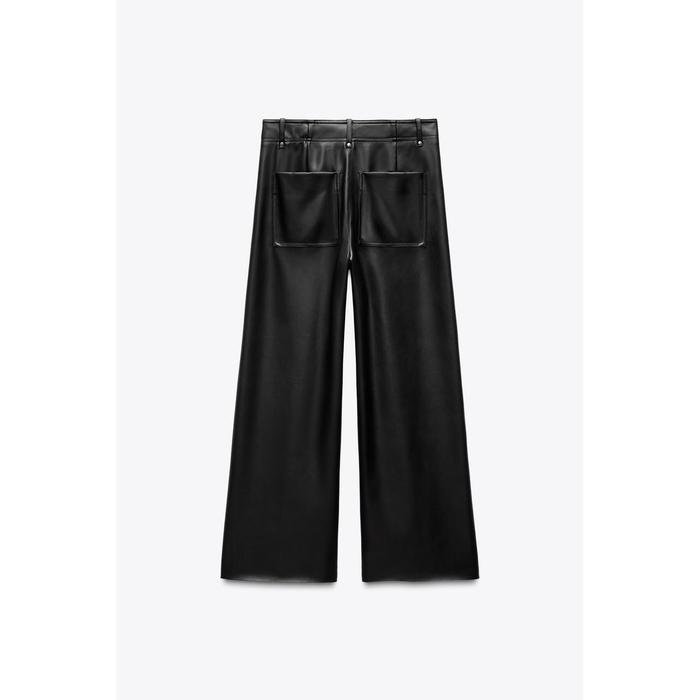 ШИРОКИЕ БРЮКИ С ЭФФЕКТОМ КОЖИ ИЗ КОЛЛЕКЦИИ ZW COLLECTION
