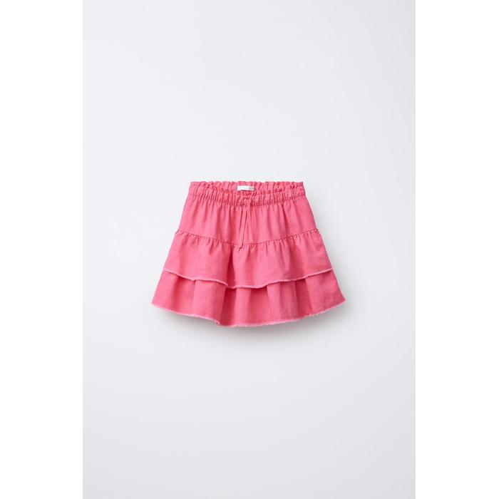 БЕРМУДЫ SKORT ИЗ ЛЬНЯНОЙ СМЕСИ С ОБОРКАМИ
