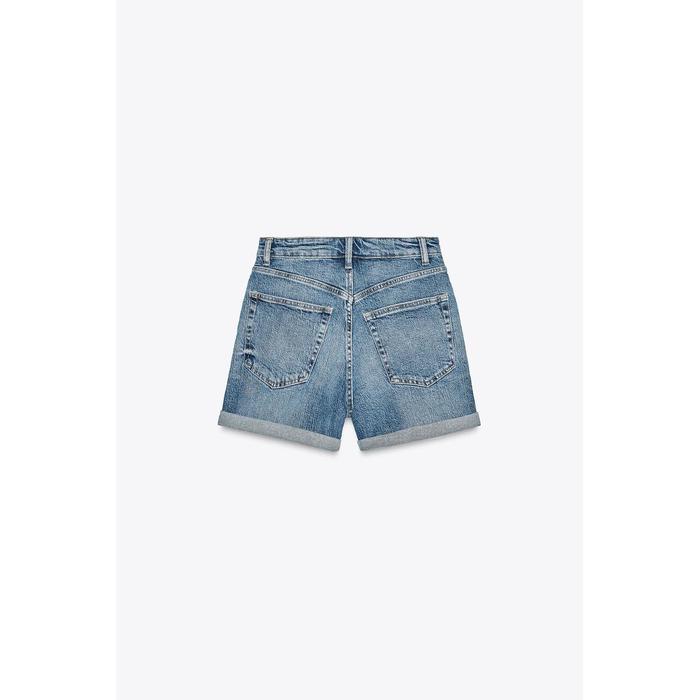 MOM FIT ДЖИНСОВЫЕ ШОРТЫ-БЕРМУДЫ TRF С ВЫСОКОЙ ПОСАДКОЙ