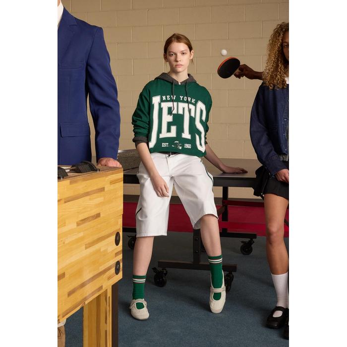 МЕШКОВАТЫЕ ДЖИНСОВЫЕ БЕРМУДЫ TRF - NFL JETS