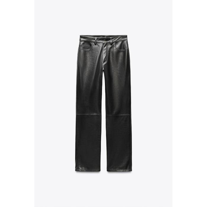 БРЮКИ ПРЯМОГО КРОЯ ИЗ 100% КОЖИ ЛИМИТИРОВАННОЙ СЕРИИ ZW COLLECTION