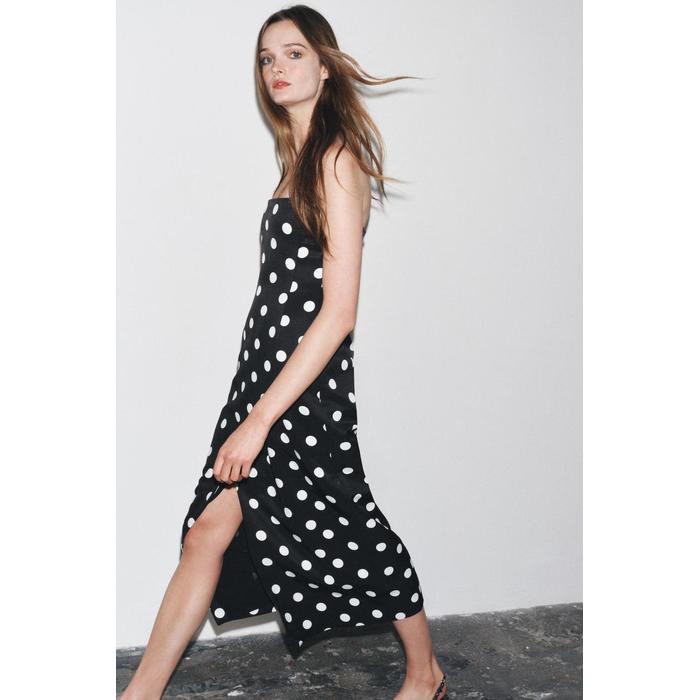 ПЛАТЬЕ В ГОРОШЕК БЕЗ БРЕТЕЛЕК ИЗ КОЛЛЕКЦИИ ZW COLLECTION