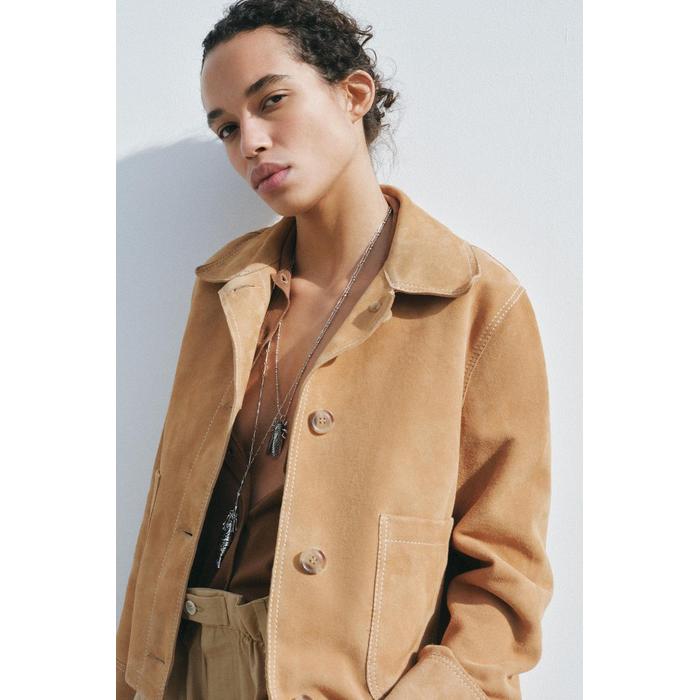 КОЖАНАЯ КУРТКА ИЗ 100% ЗАМШИ ОГРАНИЧЕННОЙ СЕРИИ ZW COLLECTION