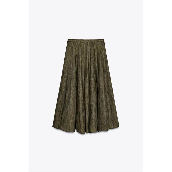 ЮБКА МИДИ ИЗ 100% ЛЬНА КОЛЛЕКЦИИ ZW COLLECTION