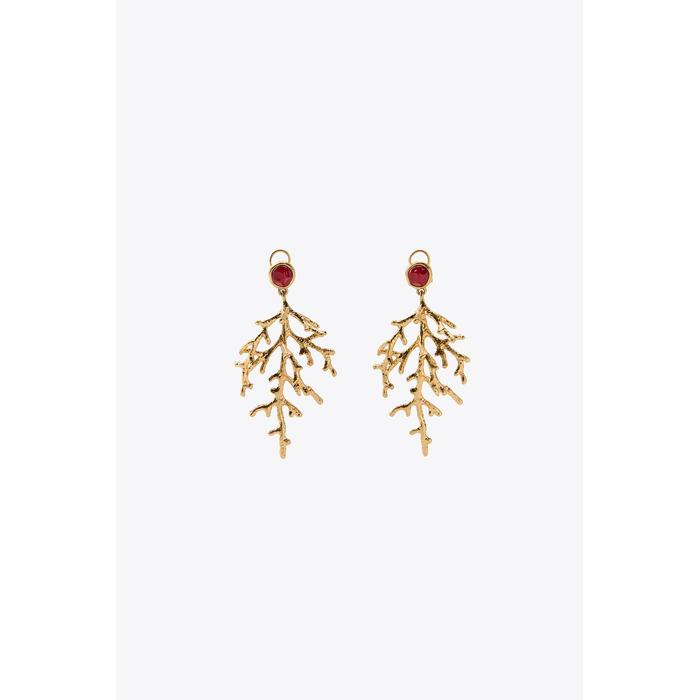 СЕРЬГИ С КОРАЛЛОВЫМИ КАМНЯМИ