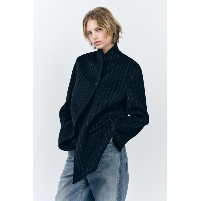 БЛЕЙЗЕР ИЗ ПОЛУШЕРСТЯНОЙ ТКАНИ ОВЕРСАЙЗ ИЗ КОЛЛЕКЦИИ ZW COLLECTION