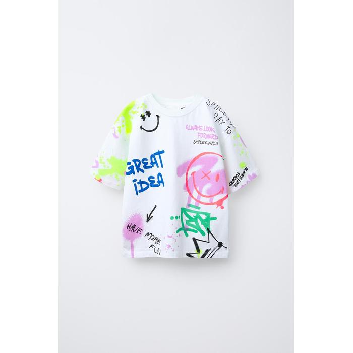 ФУТБОЛКА С ПРИНТОМ ГРАФФИТИ SMILEYWORLD ®