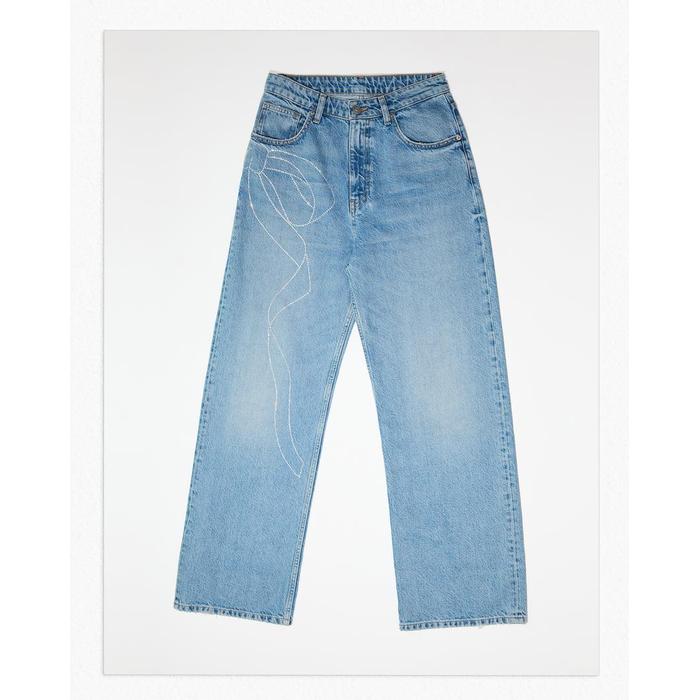RELAXED ДЖИНСЫ OVERSIZE С ЗАВЫШЕННОЙ ТАЛИЕЙ И СТРАЗАМИ