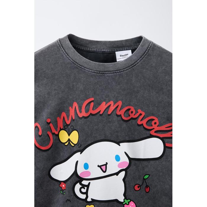 ФУТБОЛКА С ПРИНТОМ CINNAMOROLL © SANRIO С ЭФФЕКТОМ СТИРКИ