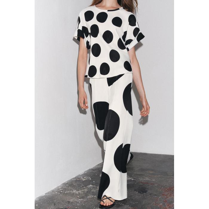 ШИРОКИЕ БРЮКИ В ГОРОШЕК ИЗ КОЛЛЕКЦИИ ZW COLLECTION